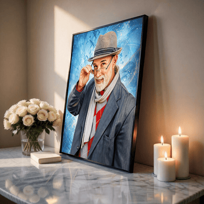 Portret mojego dziadka - plakat, spersonalizowany prezent dla dziadka - idamell.com