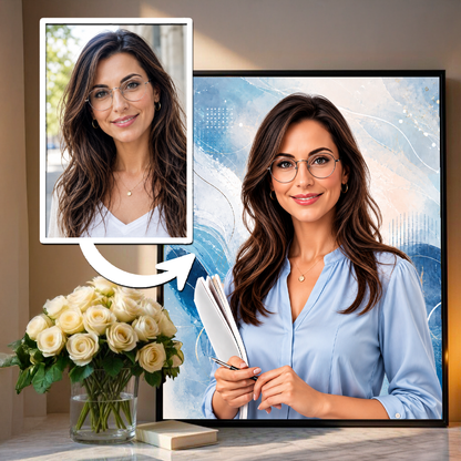 Portret nauczyciela - plakat, spersonalizowany prezent dla nauczyciela - idamell.com