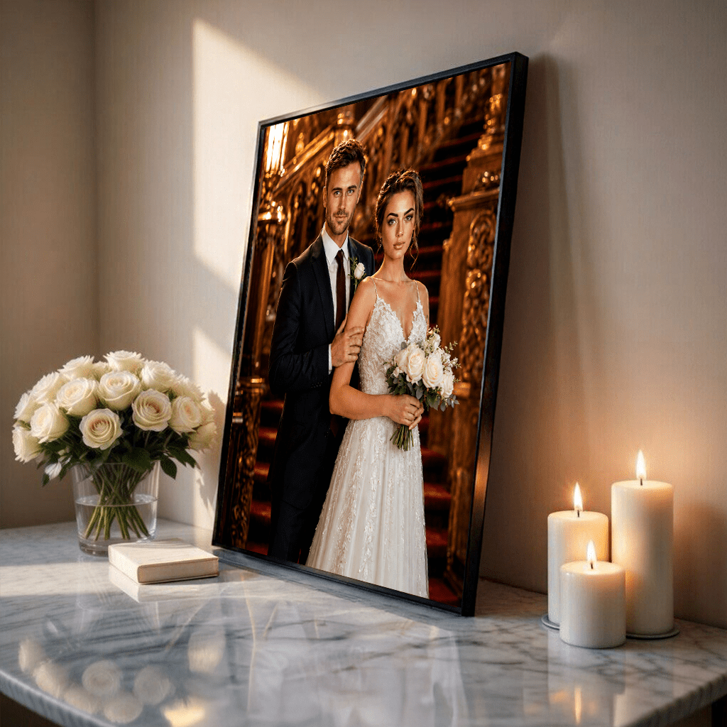 Portret pary - plakat, spersonalizowany prezent dla pary - idamell.com