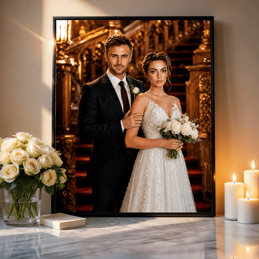 Portret pary - plakat, spersonalizowany prezent dla pary - idamell.com