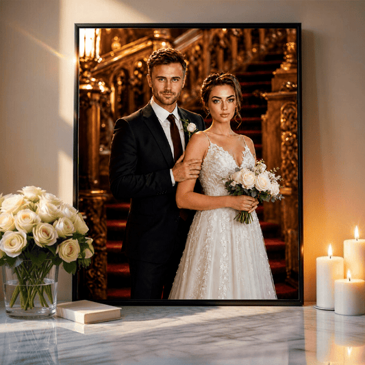 Portret pary - plakat, spersonalizowany prezent dla pary - idamell.com