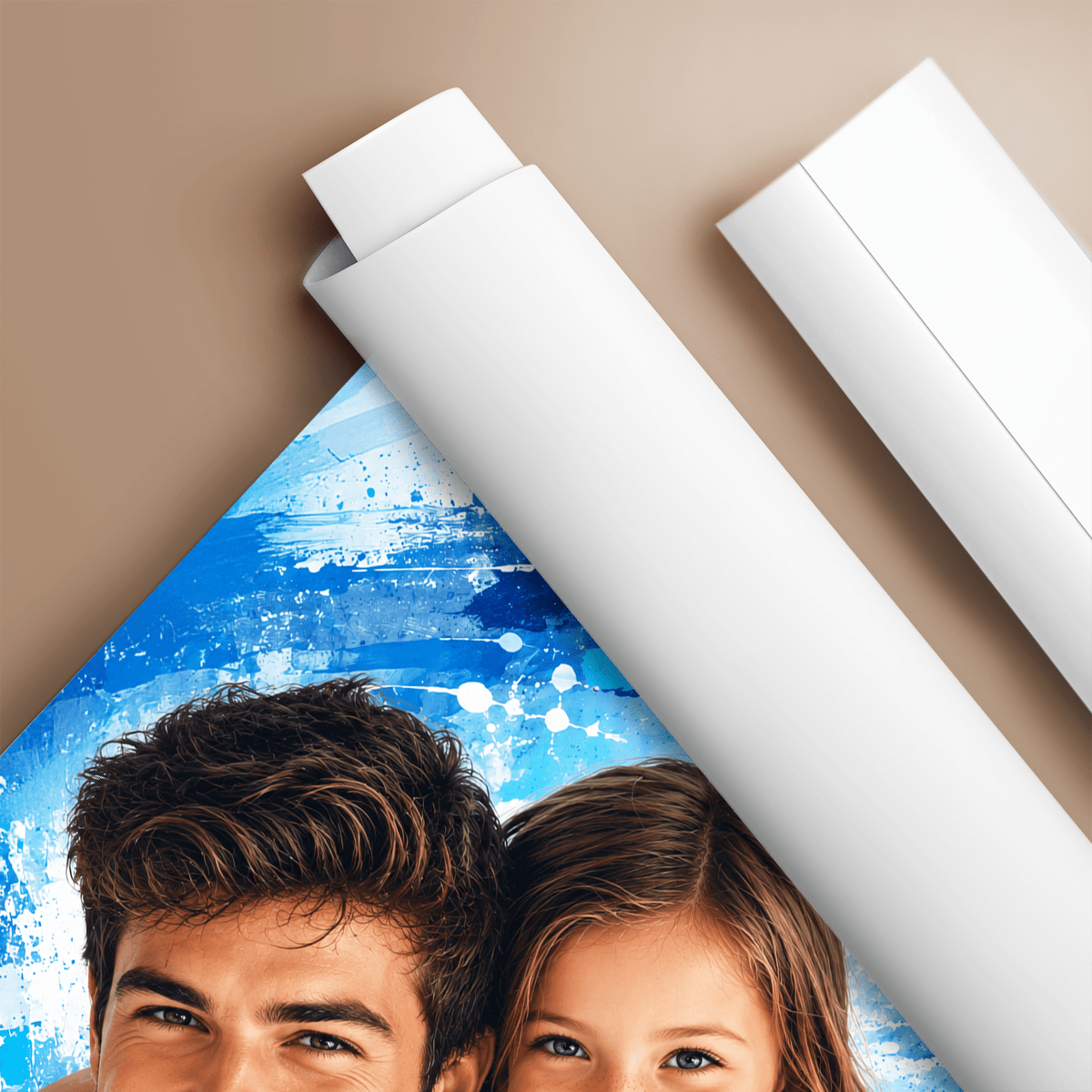 Portret taty z dzieckiem - plakat, spersonalizowany prezent dla taty - idamell.com