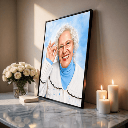 Portret ukochanej babci - plakat, spersonalizowany prezent dla babci - idamell.com