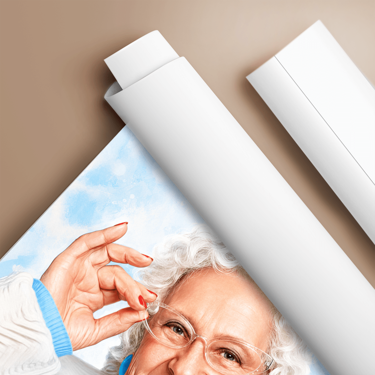 Portret ukochanej babci - plakat, spersonalizowany prezent dla babci - idamell.com