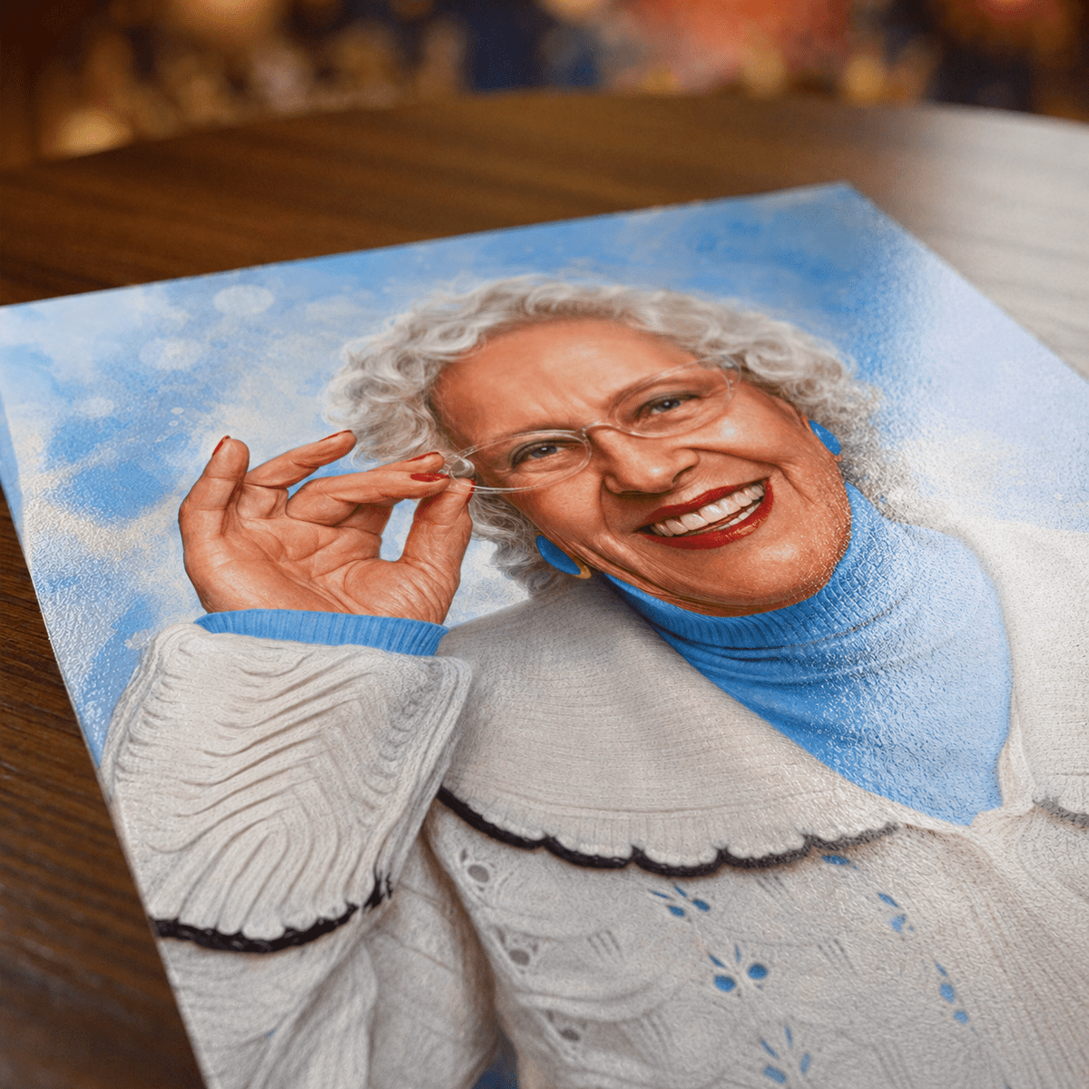 Portret ukochanej babci - plakat, spersonalizowany prezent dla babci - idamell.com