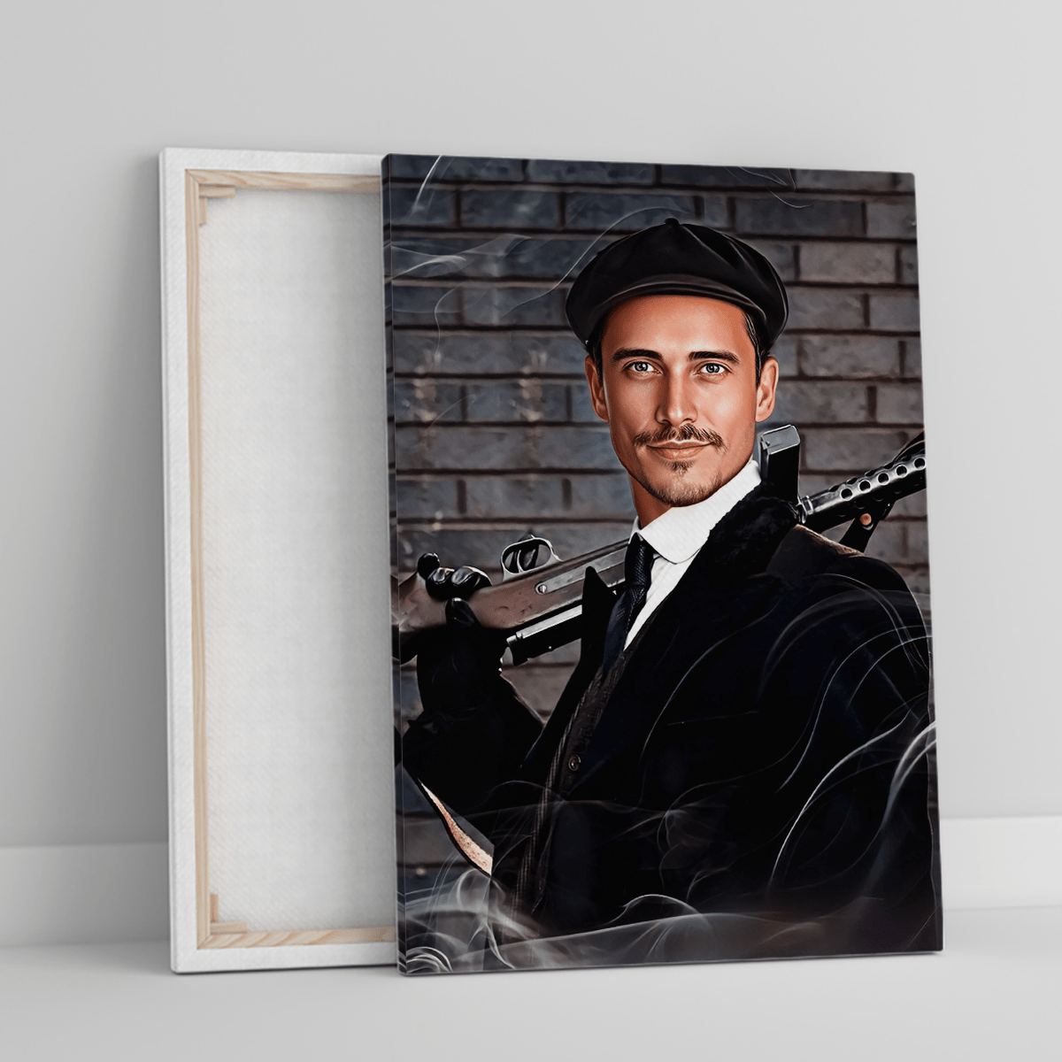 Portret w serialowym stylu - druk na płótnie, spersonalizowany prezent dla mężczyzny - idamell.com