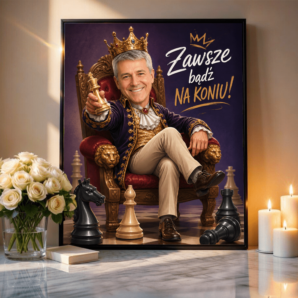 Portret ze zdjęcia na plakacie jednym kadrem prezent dla dziadka - idamell.com