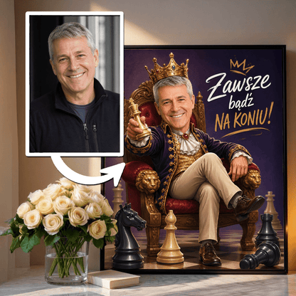Portret ze zdjęcia na plakacie jednym kadrem prezent dla dziadka - idamell.com