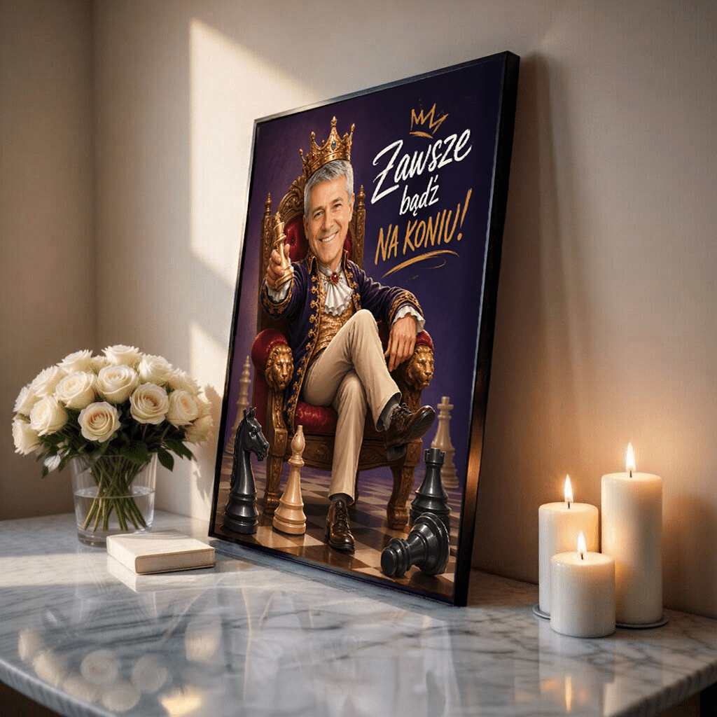 Portret ze zdjęcia na plakacie jednym kadrem prezent dla dziadka - idamell.com