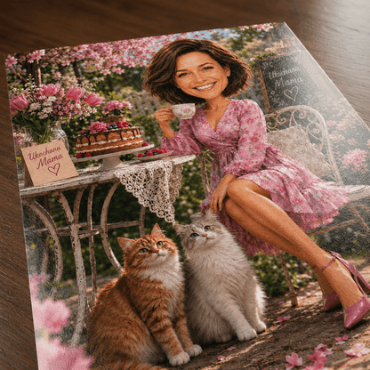 Portret ze zdjęcia na plakacie Mama tortem prezent dla mamy - idamell.com