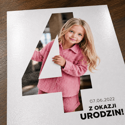 Portret ze zdjęcia na plakacie Radosne Cyfry prezent na urodziny - idamell.com