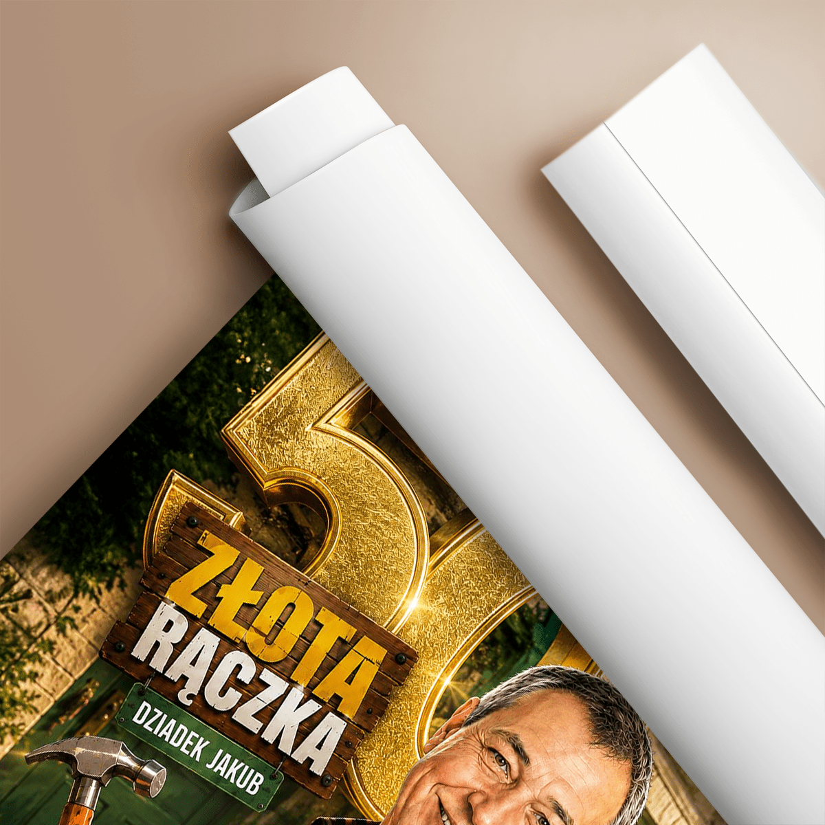 Portret ze zdjęcia na plakacie Złota Rączka prezent dla dziadka - idamell.com