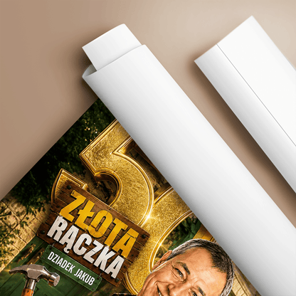 Portret ze zdjęcia na plakacie Złota Rączka prezent dla dziadka - idamell.com