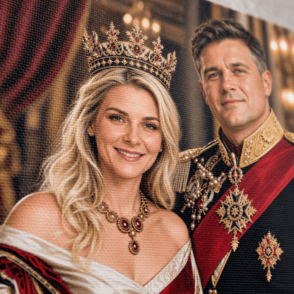 Portret ze zdjęcia na płótnie Królewska para — prezent dla pary - idamell.com