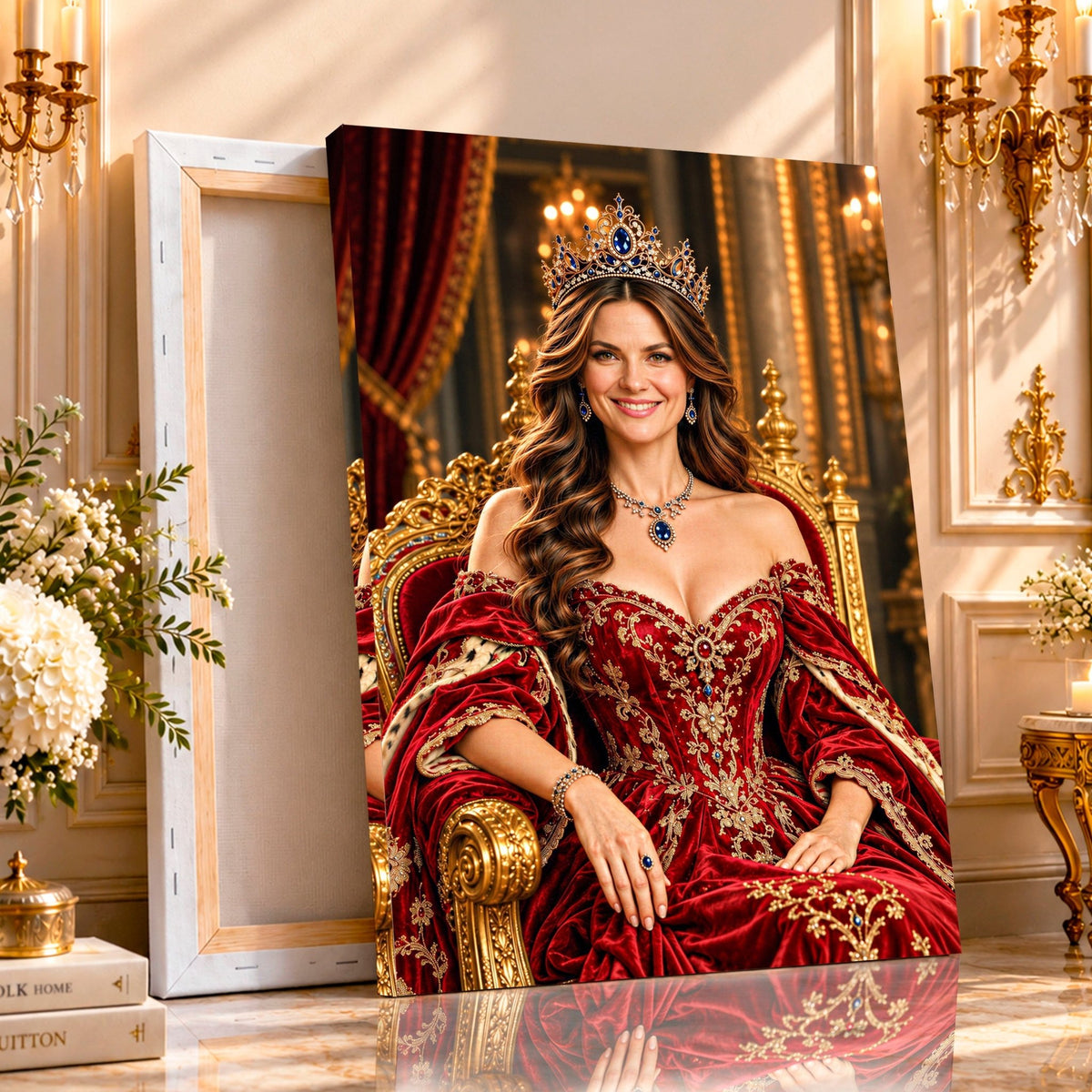 Portret ze zdjęcia na płótnie Mama jako królewna — prezent dla mamy - idamell.com