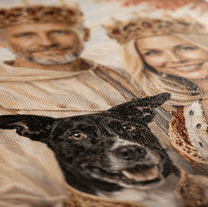 Portret ze zdjęcia na płótnie Para królewska z pupilem — prezent dla pary - idamell.com