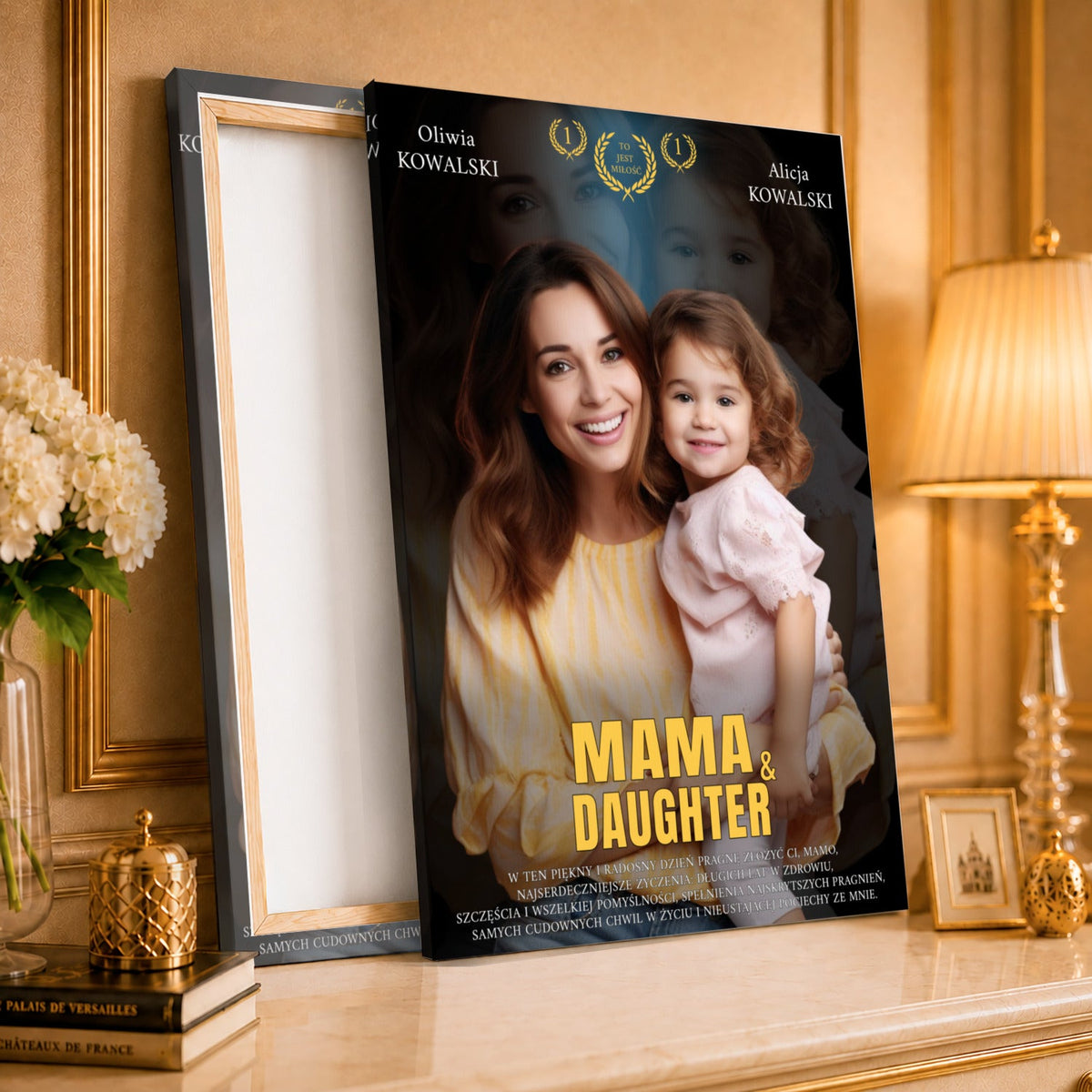 Portret ze zdjęcia na płótnie Plakat filmowy — prezent dla mamy - idamell.com