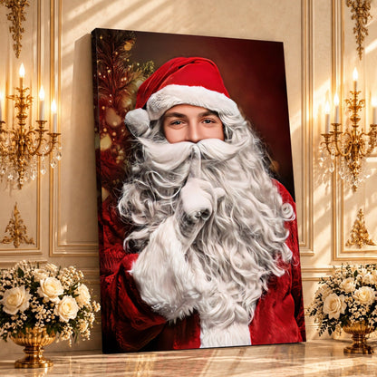 Portret ze zdjęcia na płótnie Portret świętego Mikołaja — prezent dla chłopaka - idamell.com