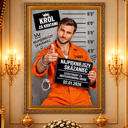 Portret ze zdjęcia na płótnie Portret w stylu kartoteki — prezent dla mężczyzny - idamell.com