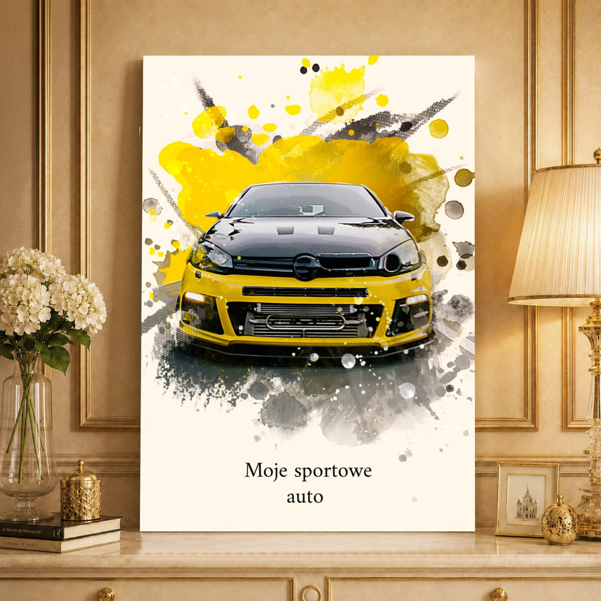 Portret ze zdjęcia na płótnie Sportowe auto — prezent dla kierowcy - idamell.com