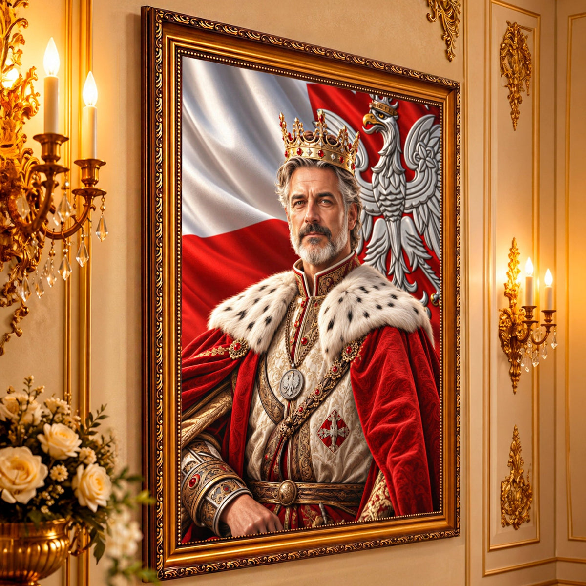 Portret ze zdjęcia na płótnie Władca państwa — prezent dla mężczyzny - idamell.com