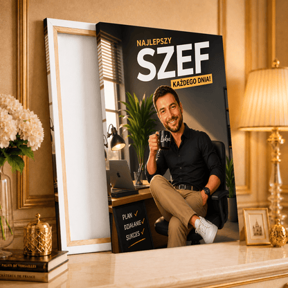Portret ze zdjęcia na płótnie z życzeniami prezent dla szefa - idamell.com