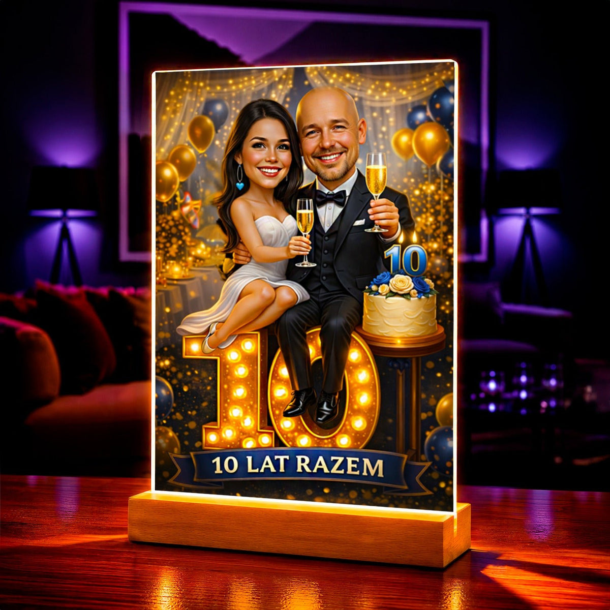 Portret ze zdjęcia na szkle akrylowym Ona On prezent dla pary - idamell.com