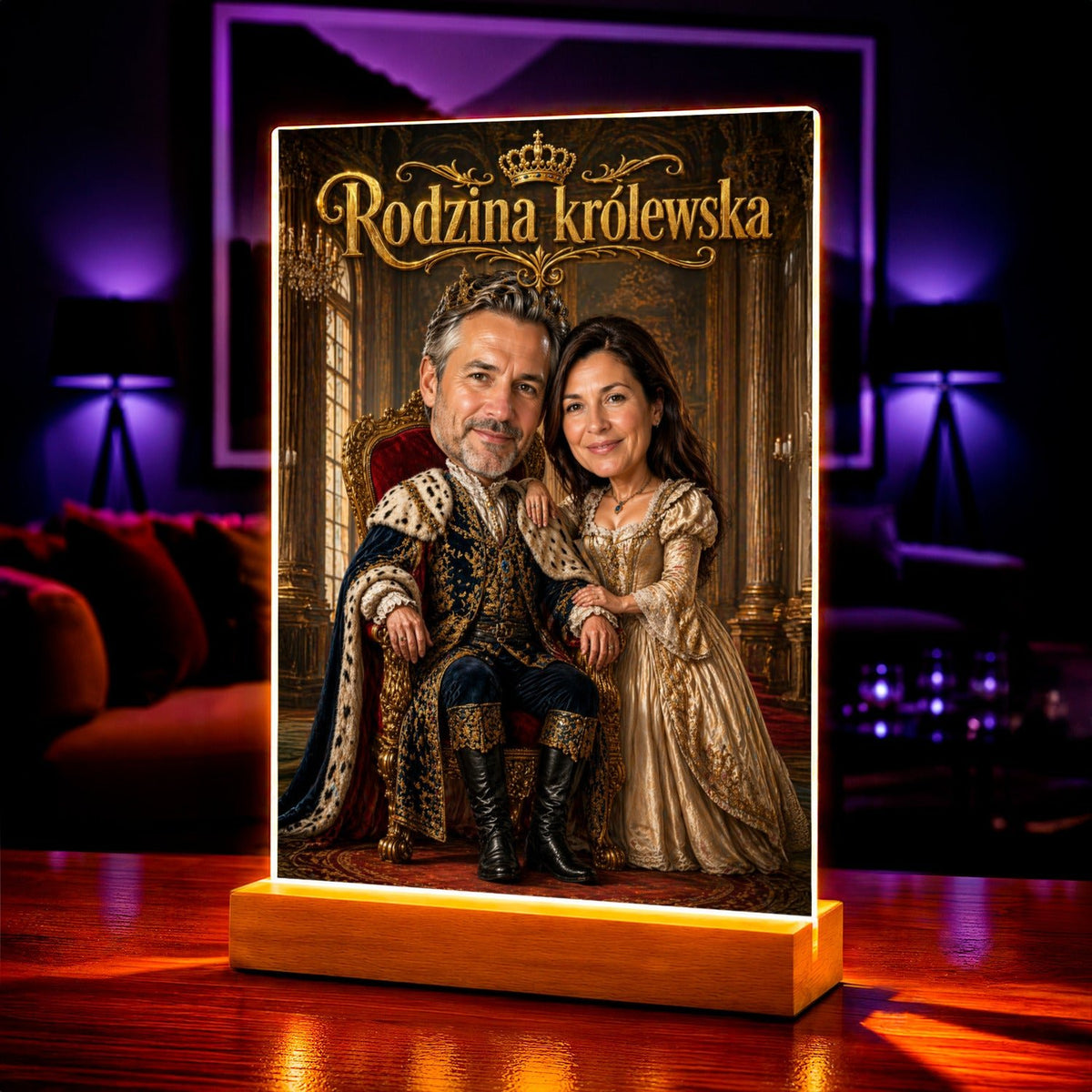 Portret ze zdjęcia na szkle akrylowym Rodzina prezent dla pary - idamell.com