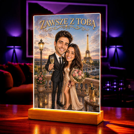 Portret ze zdjęcia na szkle akrylowym Zawsze Tobą prezent dla pary - idamell.com
