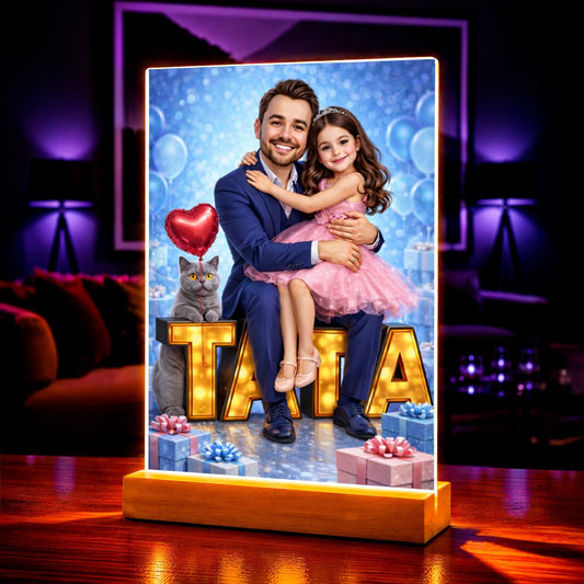 Portret ze zdjęcia tata z dzieckiem prezent dla taty - idamell.com