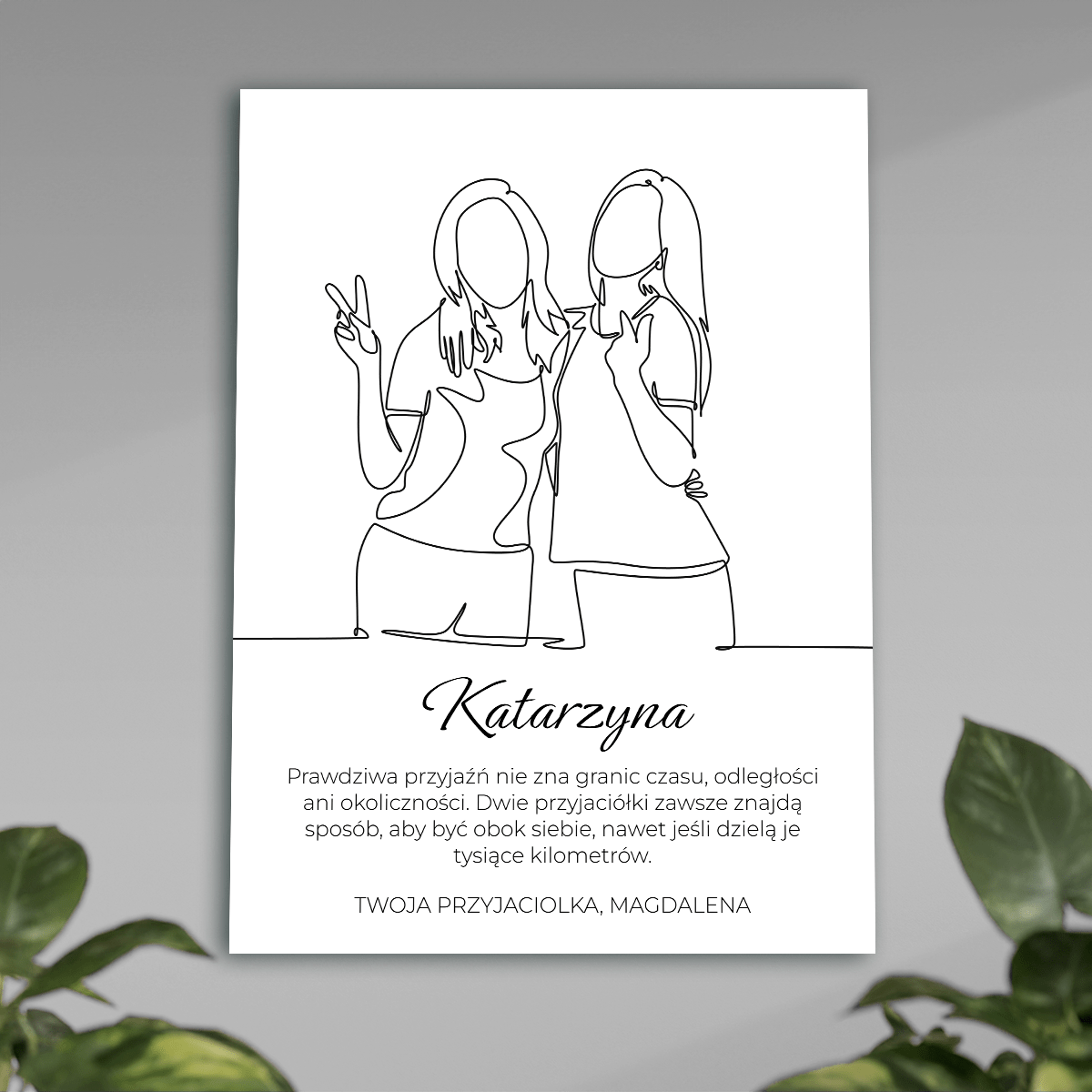 Prawdziwa przyjaciółka - plakat, spersonalizowany prezent dla przyjaciółki - idamell.com