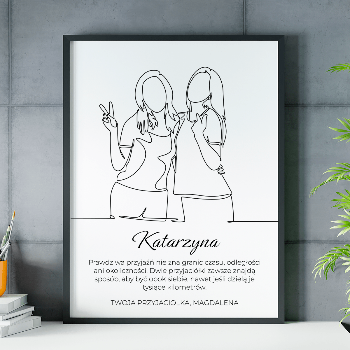 Prawdziwa przyjaciółka - plakat, spersonalizowany prezent dla przyjaciółki - idamell.com