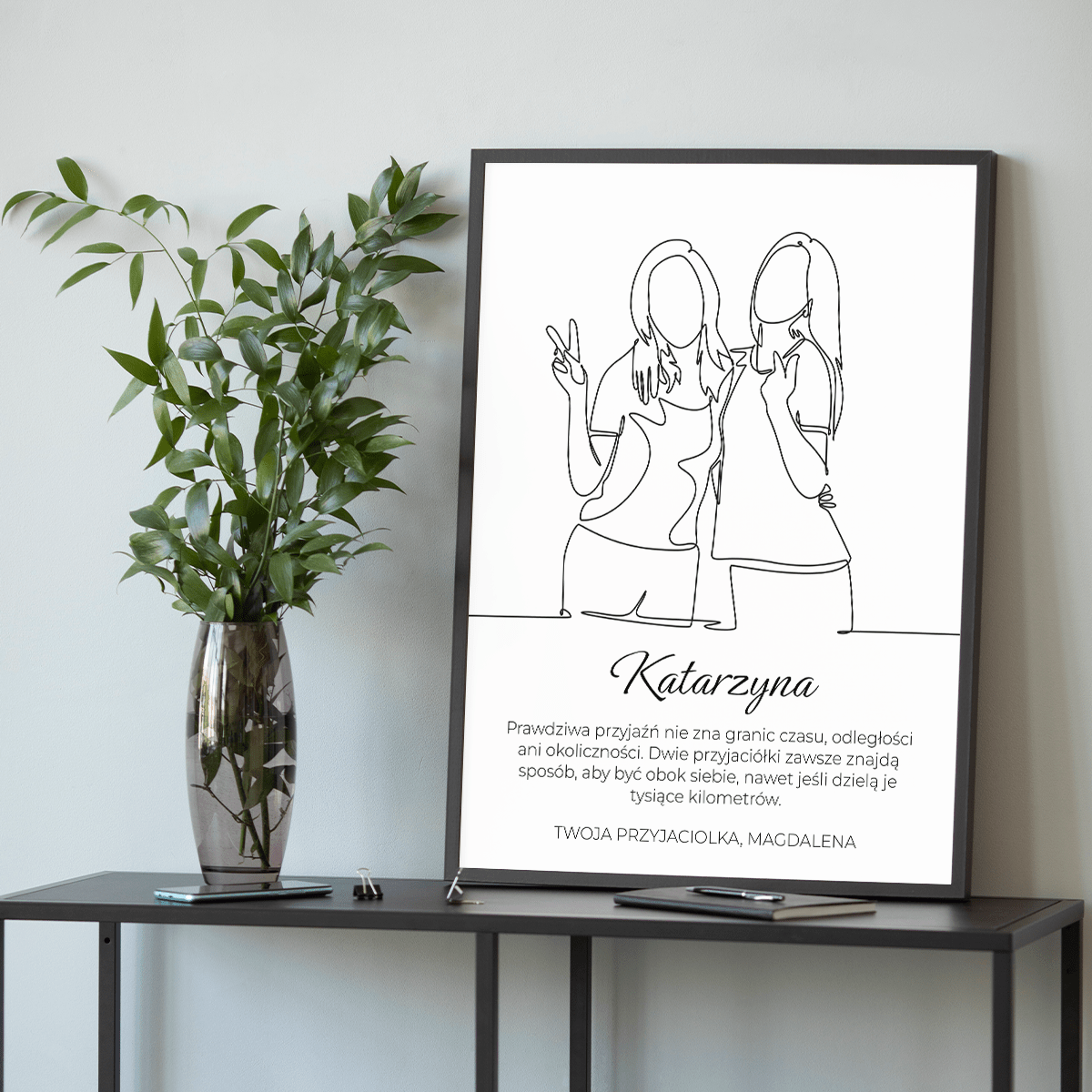 Prawdziwa przyjaciółka - plakat, spersonalizowany prezent dla przyjaciółki - idamell.com