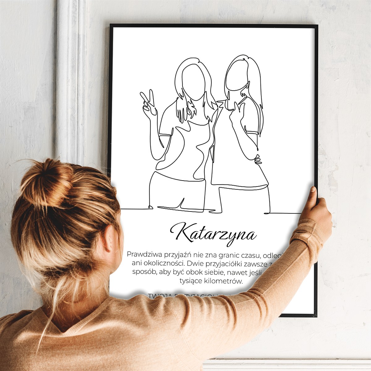 Prawdziwa przyjaciółka - plakat, spersonalizowany prezent dla przyjaciółki - idamell.com