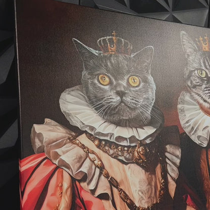 Portret ze zdjęcia na płótnie Dwa koty — prezent dla kociary