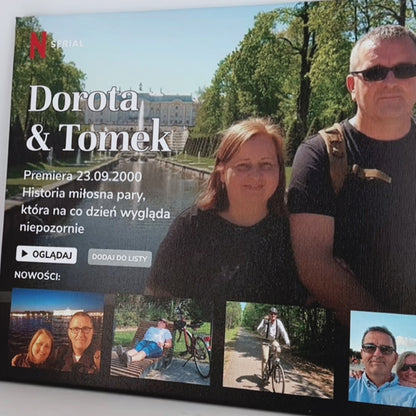 Kolaż ze zdjęć na płótnie Komedia romantyczna — prezent dla pary