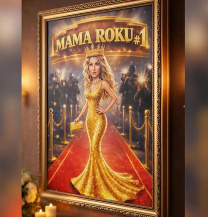 Portret ze zdjęcia na płótnie Mama roku — prezent dla mamy