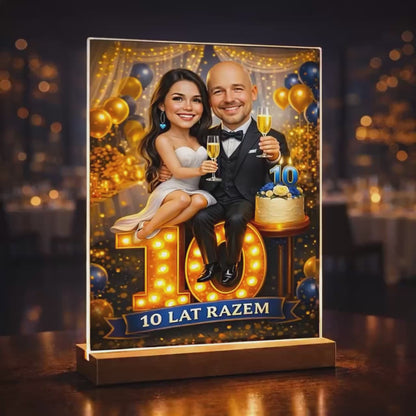 Portret ze zdjęcia na szkle akrylowym Ona i on — prezent dla pary