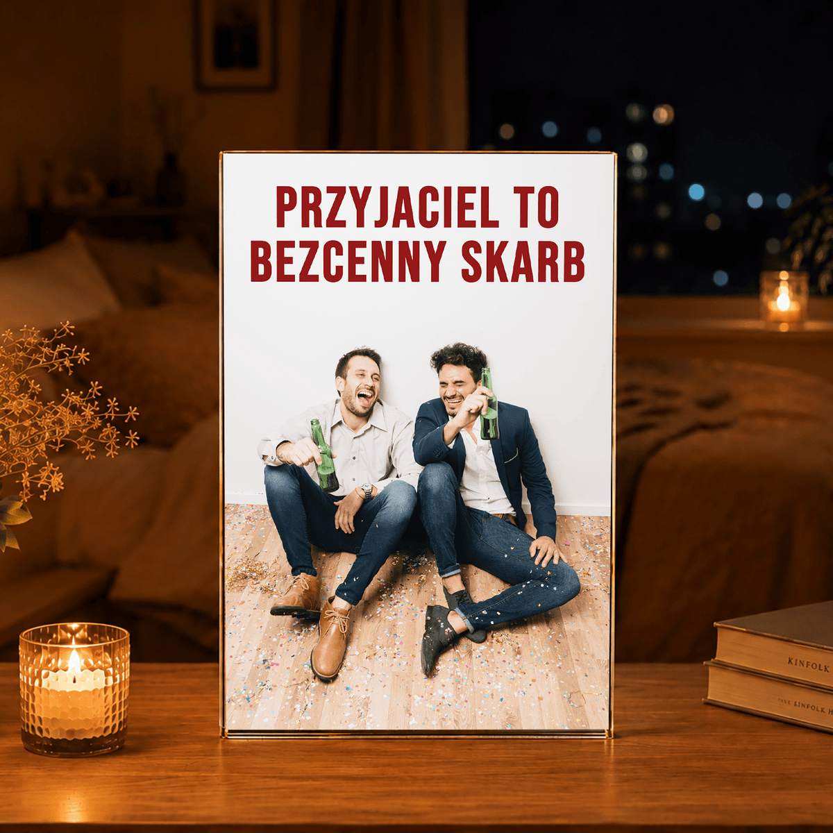 Przyjaciel to bezcenny skarb - Druk na szkle, spersonalizowany prezent dla przyjaciela - idamell.com