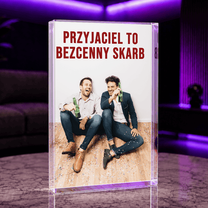 Przyjaciel to bezcenny skarb - Druk na szkle, spersonalizowany prezent dla przyjaciela - idamell.com