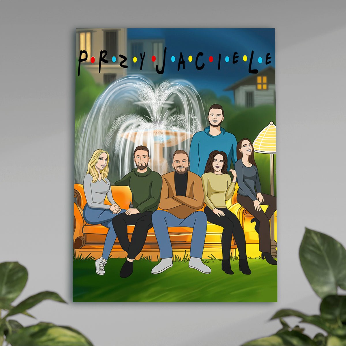 Przyjaciele ilustracja - plakat, spersonalizowany prezent dla przyjaciół - idamell.com
