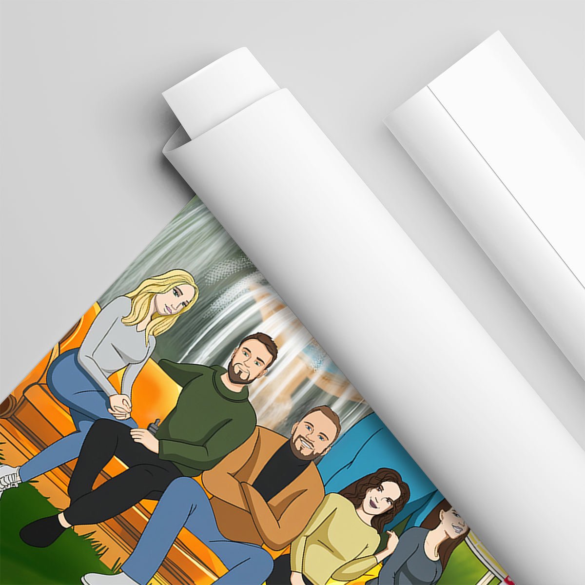 Przyjaciele ilustracja - plakat, spersonalizowany prezent dla przyjaciół - idamell.com