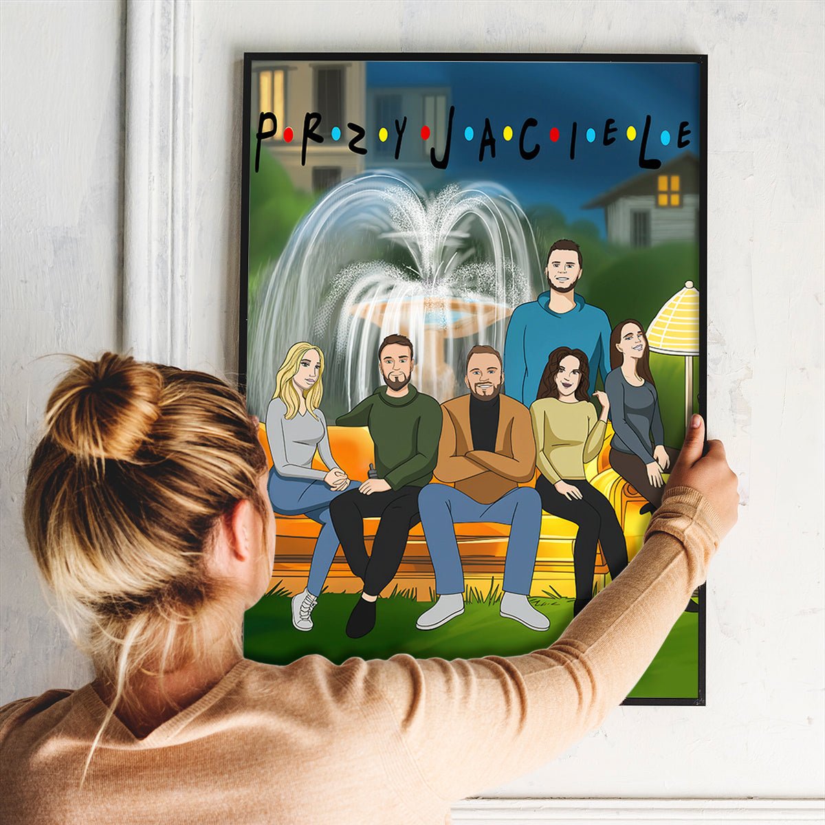 Przyjaciele ilustracja - plakat, spersonalizowany prezent dla przyjaciół - idamell.com