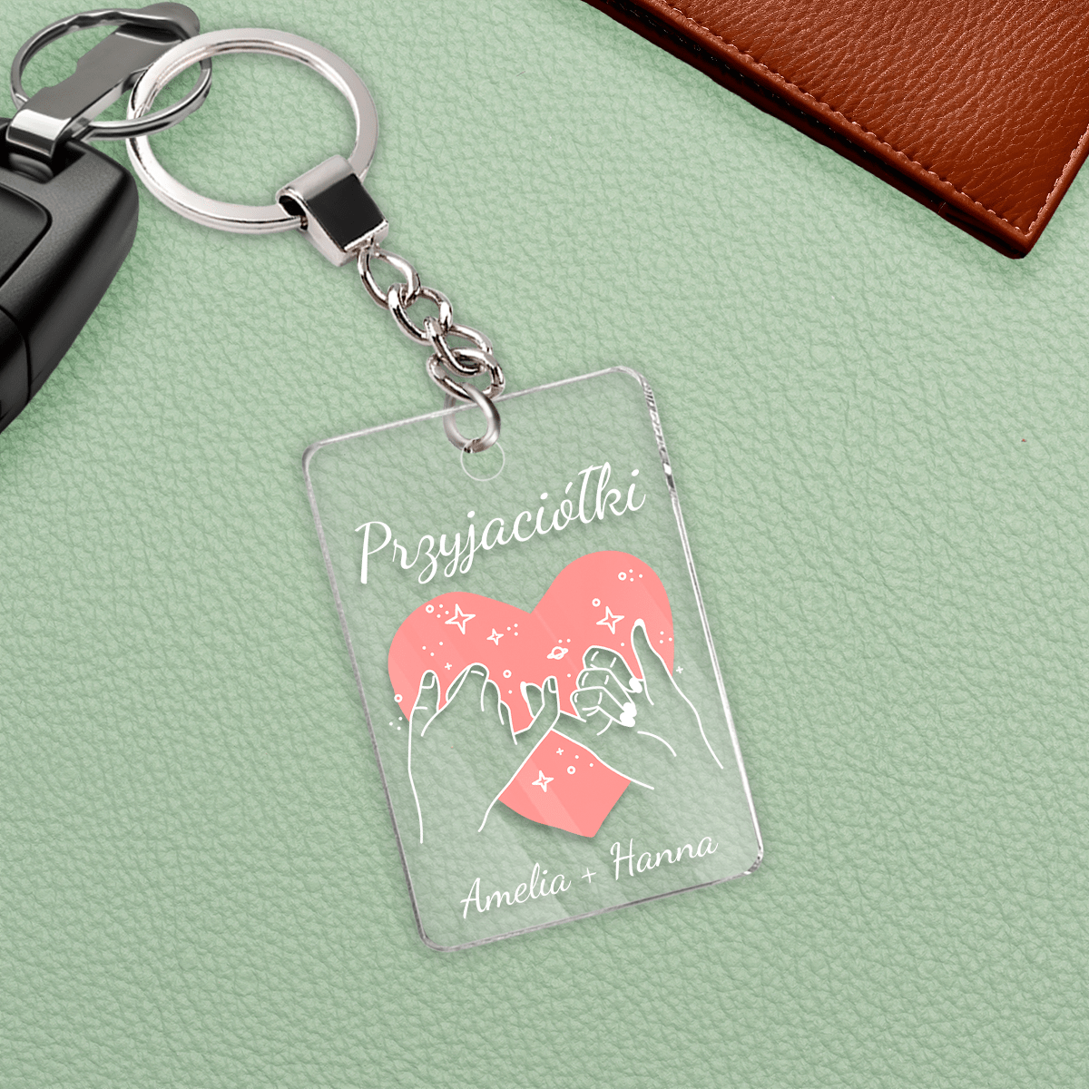 Przyjaciółki - brelok do kluczy, spersonalizowany prezent dla przyjaciółki - idamell.com