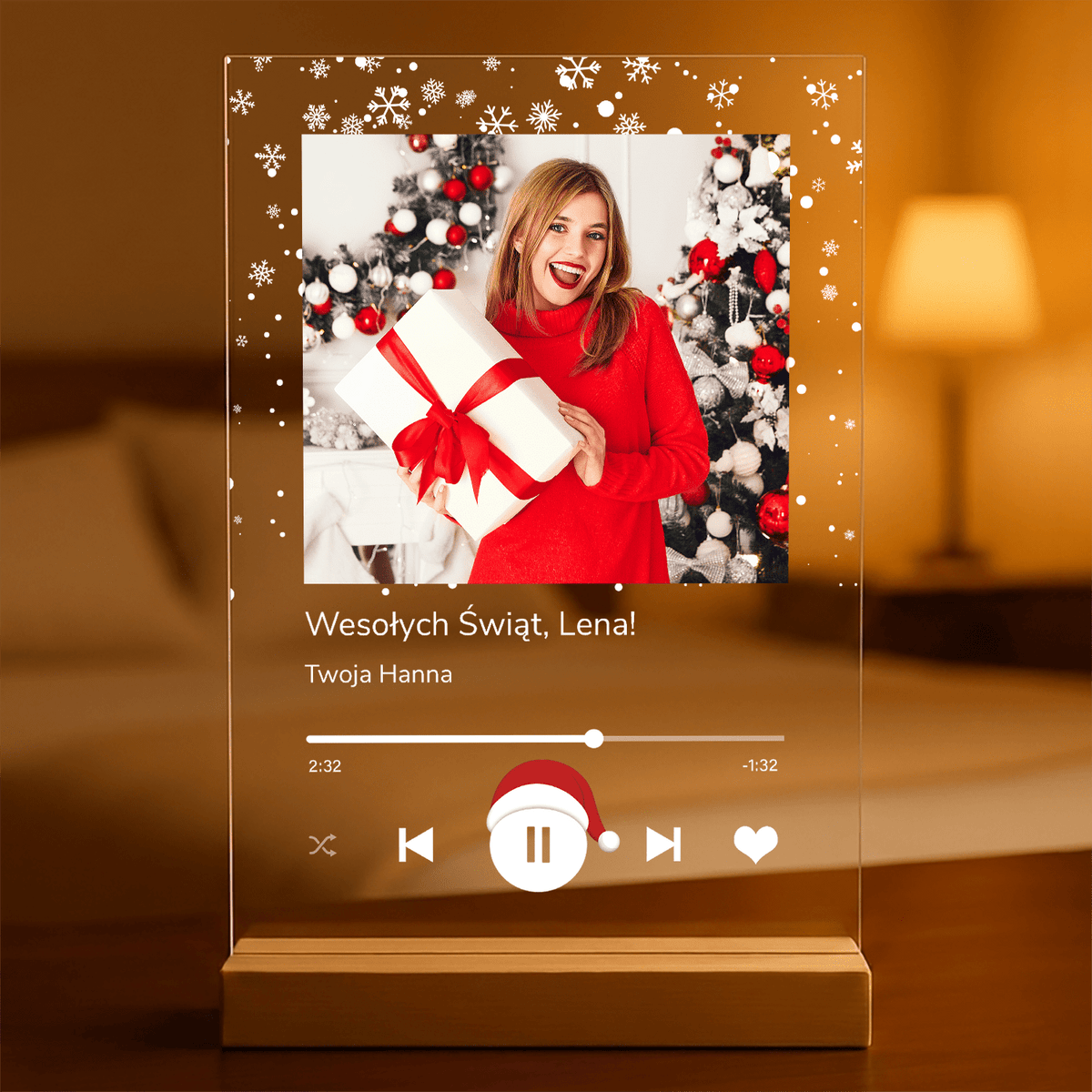 Przyjaciółki świąteczne Spotify - Druk na szkle, spersonalizowany prezent dla przyjaciółki - idamell.com