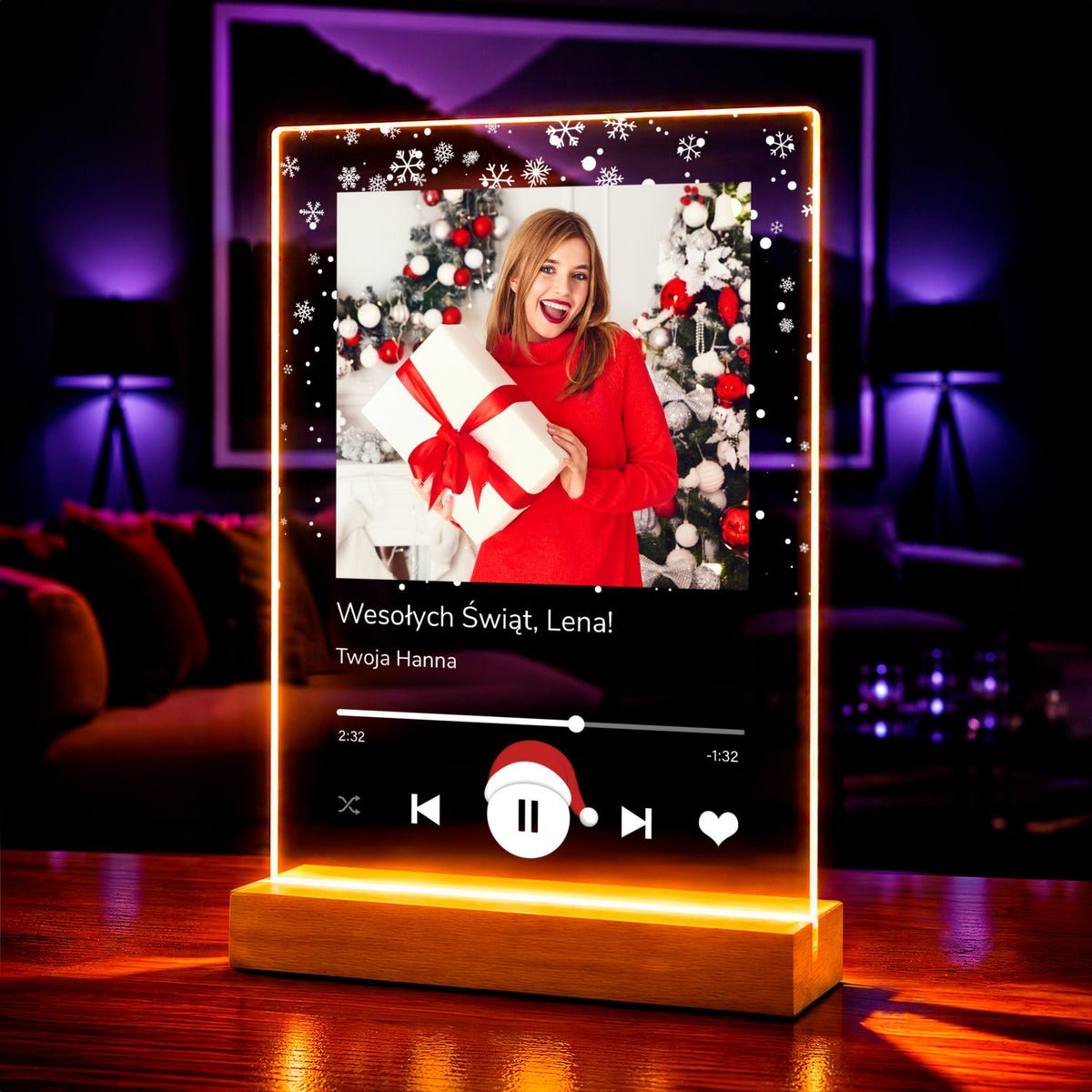 Przyjaciółki świąteczne Spotify - Druk na szkle, spersonalizowany prezent dla przyjaciółki - idamell.com