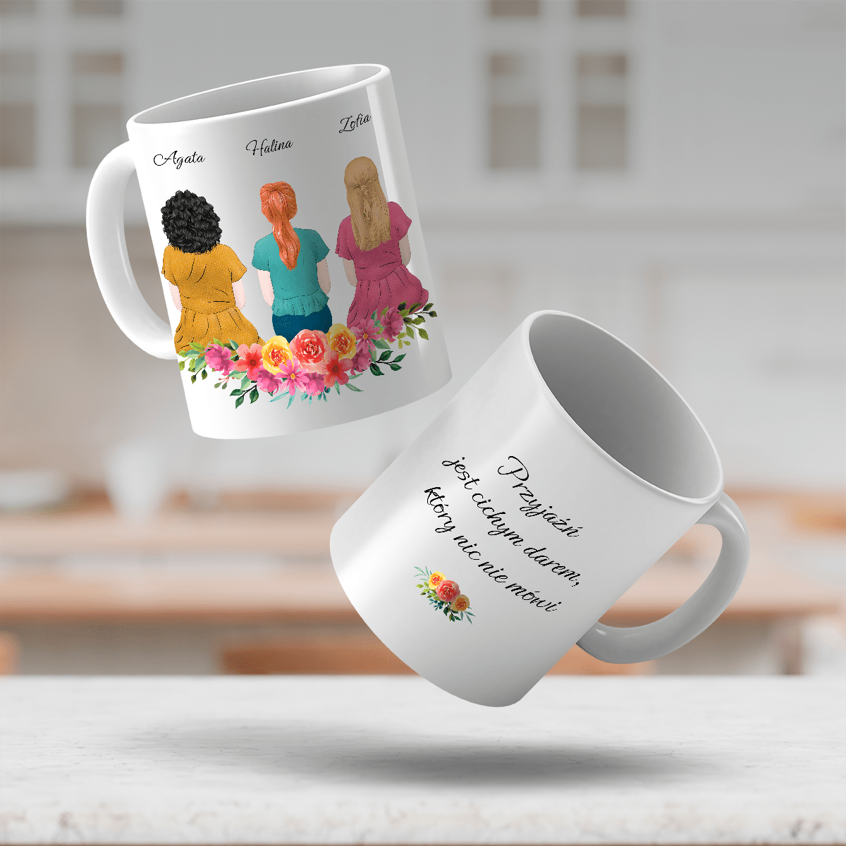 Przyjaźń Clipart - 1x Kubek z nadrukiem, spersonalizowany prezent dla przyjaciółki - idamell.com