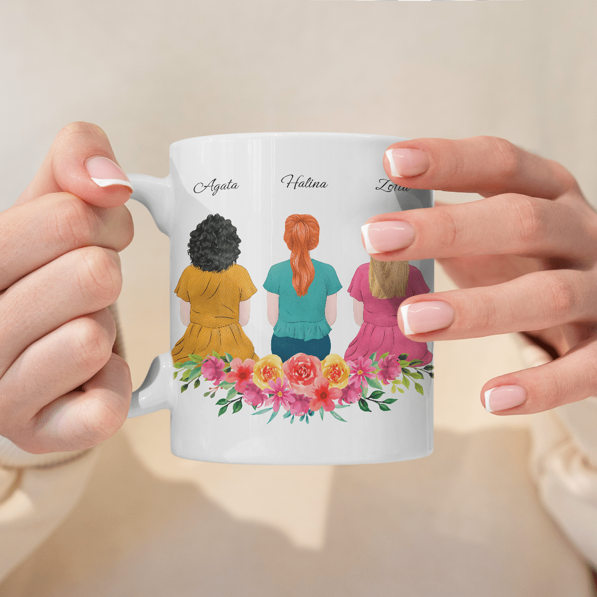 Przyjaźń Clipart - 1x Kubek z nadrukiem, spersonalizowany prezent dla przyjaciółki - idamell.com