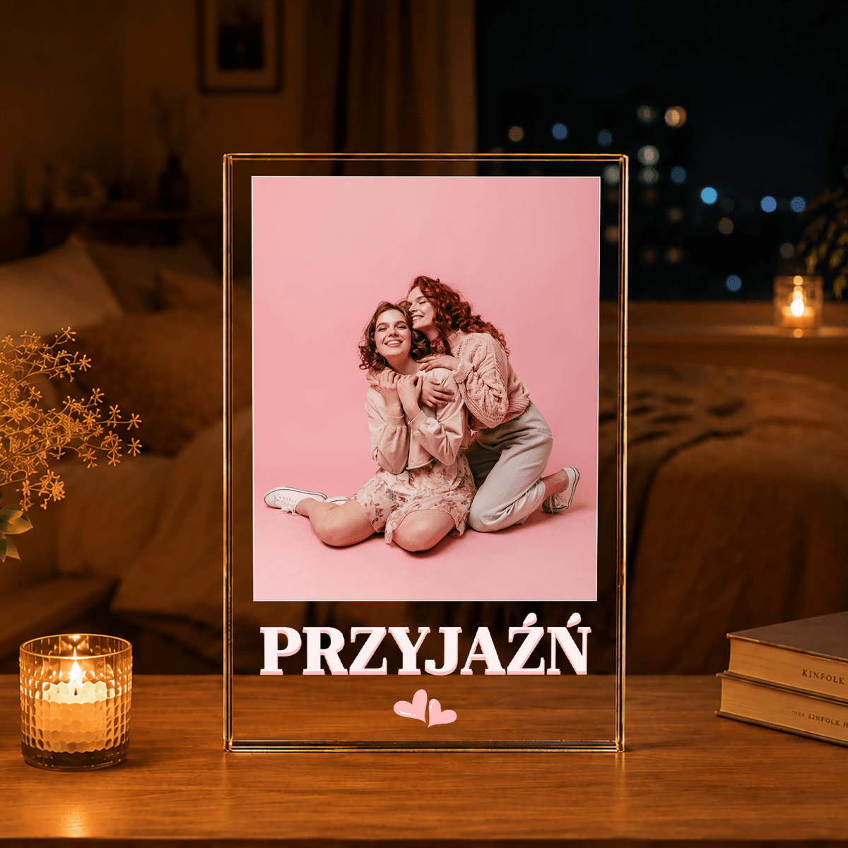 Przyjaźń zdjęcie - Druk na szkle, spersonalizowany prezent dla przyjaciółki - idamell.com