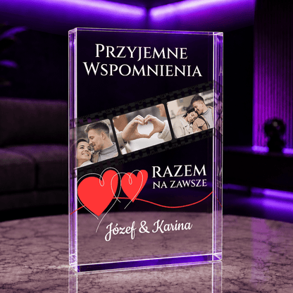 Przyjemne wspomnienia - Druk na szkle, spersonalizowany prezent dla pary - idamell.com